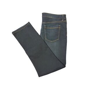 Bandolino Amy Straight Leg Jeans Womens Dark Indigo Blue Stretch Denim Pants 14